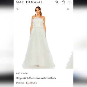Anthropologie Wedding - Mac Duggal White Strapless Ruffle Gown